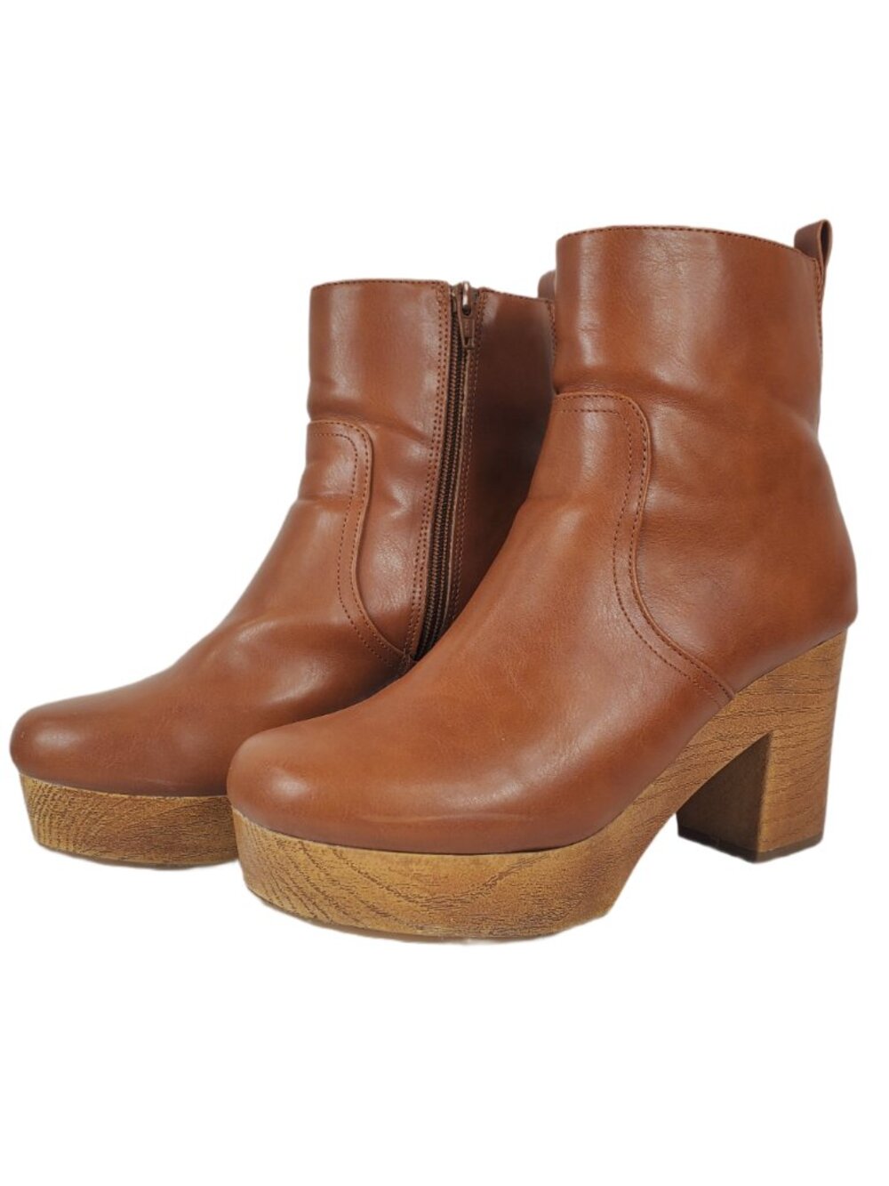 Universal Thread Brown Platform Ankle Boots Chunky Heel Women's Size 9
